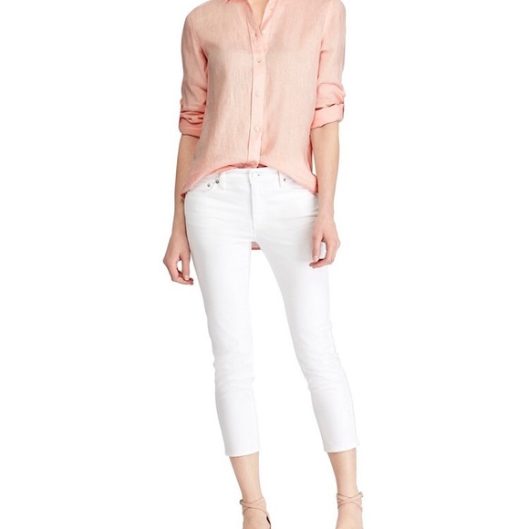 Lauren Ralph Lauren linen Button Down pink - Picture 3 of 5